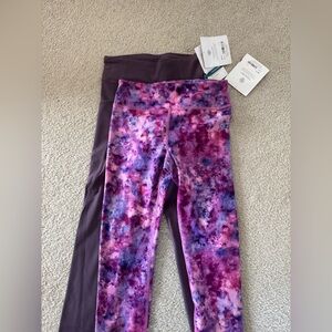 Athleta Purple and Pink Tie-Dye Leggings